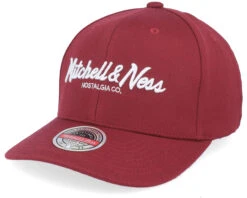 Pinscript Burgundy/White Adjustable - Mitchell & Ness