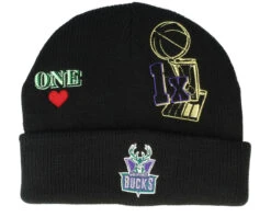 Milwaukee Bucks Hyperlocal Knit Beanie Black Cuff - Mitchell & Ness