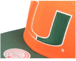 University Of Miami Jumbotron Ncaa Orange/Green Snapback - Mitchell & Ness -Mitchell & Ness 195563477984 6