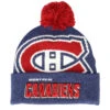 Montreal Canadiens Punch Out Knit Blue Pom - Mitchell & Ness