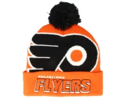 Philadelphia Flyers Punch Out Knit Orange Pom - Mitchell & Ness