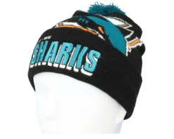 San Jose Sharks Punch Out Knit Black Pom - Mitchell & Ness -Mitchell & Ness 195563581063 3