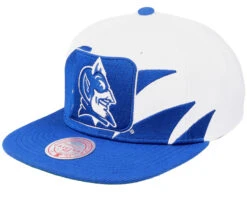 Duke University Sharktooth White/Royal Snapback - Mitchell & Ness