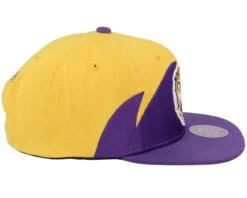 Louisiana State University Sharktooth Yellow/Purple Snapback - Mitchell & Ness -Mitchell & Ness 195563629673 4