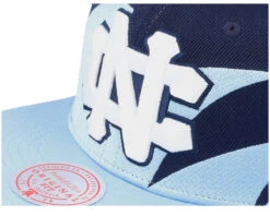 University Of N.Carolina Sharktooth Navy/Light Blue Snapback - Mitchell & Ness -Mitchell & Ness 195563629727 6