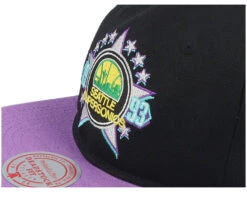 Asg 2 Tone Deadstock Black/Purple Snapback - Mitchell & Ness -Mitchell & Ness 195563765265 6
