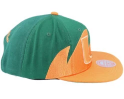 U. Of Miami Sharktooth Orange/Green Snapback - Mitchell & Ness -Mitchell & Ness 195563794760 4