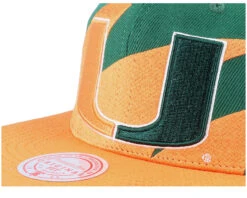 U. Of Miami Sharktooth Orange/Green Snapback - Mitchell & Ness -Mitchell & Ness 195563794760 6