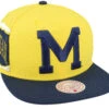 University Of Miami Jumbotron Ncaa Yellow/navy Snapback - Mitchell & Ness