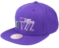 New Orleans Jazz Team Ground 2.0 Purple Snapback - Mitchell & Ness