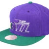 New Orleans Jazz Team 2 Tone Purple/Green Snapback - Mitchell & Ness