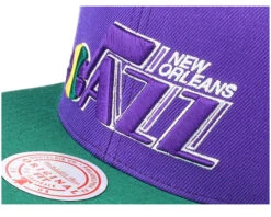 New Orleans Jazz Team 2 Tone Purple/Green Snapback - Mitchell & Ness -Mitchell & Ness 195563838860 6
