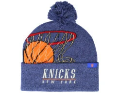 New York Knicks Freethrow Knit HWC Royal Pom - Mitchell & Ness