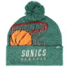 Seattle Supersonics Freethrow Knit HWC Green Pom - Mitchell & Ness