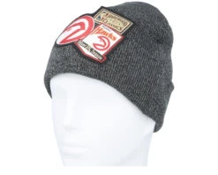 Atlanta Hawks XL Logo Patch Knit Heather Black Cuff - Mitchell & Ness -Mitchell & Ness 195563962787 3