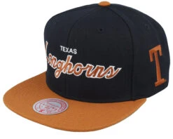 Texas Longhorns Team Script 2.0 Black Snapback - Mitchell & Ness