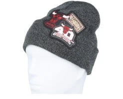 Chicago Bulls XL Logo Patch Knit Heather Black Cuff - Mitchell & Ness -Mitchell & Ness 196294179147 3