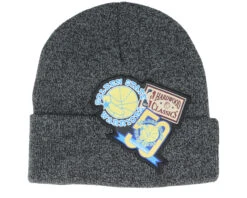 Golden State Warriors XL Logo Patch Knit Heather Black Cuff - Mitchell & Ness