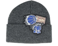 Orlando Magic XL Logo Patch Knit Heather Black Cuff - Mitchell & Ness