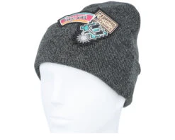 San Antonio Spurs XL Logo Patch Knit Heather Black Cuff - Mitchell & Ness -Mitchell & Ness 196294179246 3