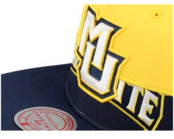 Marquette University Half & Half Navy/Yellow Snapback - Mitchell & Ness -Mitchell & Ness 196294433867 6