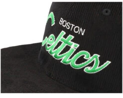 Boston Celtics Cord Script Black Snapback - Mitchell & Ness -Mitchell & Ness 196294435076 6