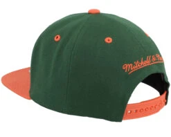 University Of Miami Monument Green/Orange Snapback - Mitchell & Ness -Mitchell & Ness 196294554845 3