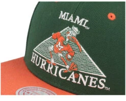 University Of Miami Monument Green/Orange Snapback - Mitchell & Ness -Mitchell & Ness 196294554845 6