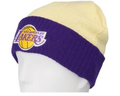 Los Angeles Lakers Side Patch Knit Off White Cuff - Mitchell & Ness -Mitchell & Ness 196294633298 3