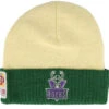 Milwaukee Bucks Side Patch Knit Off White/Green Cuff - Mitchell & Ness