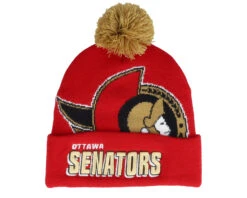 Ottawa Senators Punch Out Knit Red Pom - Mitchell & Ness