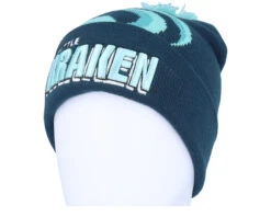 Seattle Kraken Punch Out Knit Navy Pom - Mitchell & Ness -Mitchell & Ness 196294941775 3
