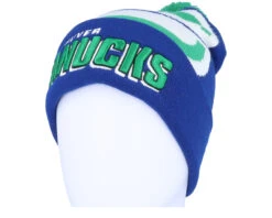 Vancouver Canucks Punch Out Knit Blue Pom - Mitchell & Ness -Mitchell & Ness 196294941799 3