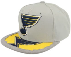 St. Louis Blues Munch Time Vintage Grey Snapback - Mitchell & Ness