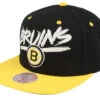 Boston Bruins Transcript Black/Yellow Snapback - Mitchell & Ness