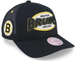 Boston Bruins Team Seal Vintage Black Trucker - Mitchell & Ness