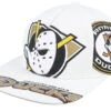 Anaheim Ducks In Your Face Deadstock White Snapback - Mitchell & Ness