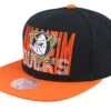 Anaheim Ducks Cross Check Black/Orange Snapback - Mitchell & Ness