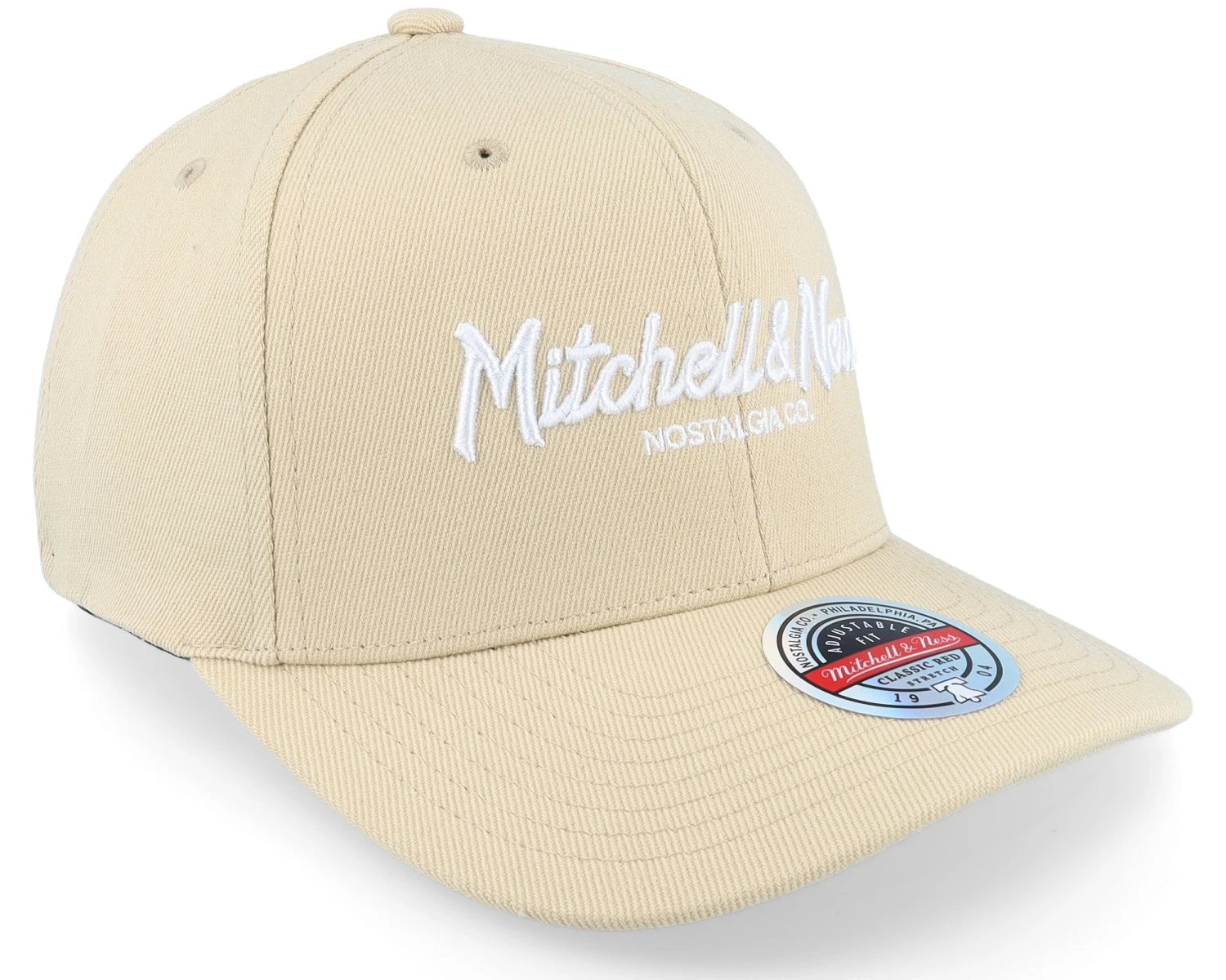 Branded Pinscript Khaki/White Adjustable - Mitchell & Ness 2 Branded Pinscript Khaki/White Adjustable - Mitchell & Ness - Image 2