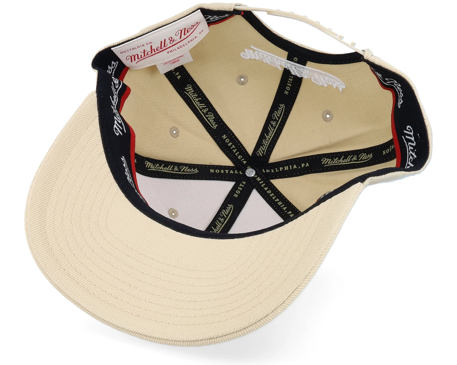 Branded Pinscript Khaki/White Adjustable - Mitchell & Ness 5 Branded Pinscript Khaki/White Adjustable - Mitchell & Ness - Image 5