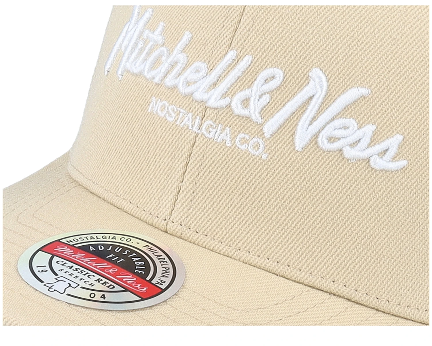 Branded Pinscript Khaki/White Adjustable - Mitchell & Ness 6 Branded Pinscript Khaki/White Adjustable - Mitchell & Ness - Image 6
