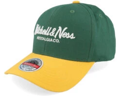 Pinscript 2 Tone Pro Crown Green/Yellow Adjustable - Mitchell & Ness