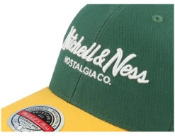Pinscript 2 Tone Pro Crown Green/Yellow Adjustable - Mitchell & Ness -Mitchell & Ness HS2121132 6