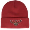 Atlanta Hawks Fandom Knit Beanie Hwc Red Cuff - Mitchell & Ness
