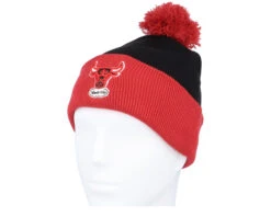 Chicago Bulls Two Tone Pom Beanie Black/Red Pom - Mitchell & Ness -Mitchell & Ness HS2124337 3